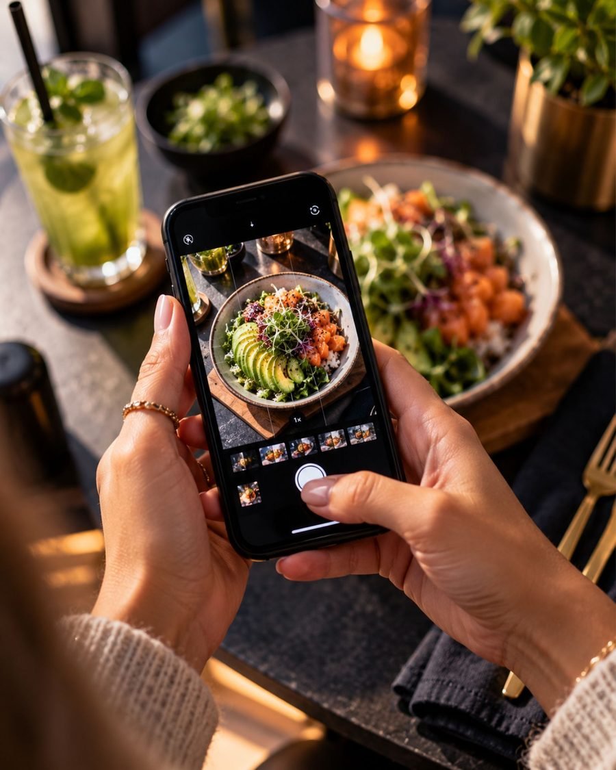 Foto maken met de telefoon voor een Instagram post