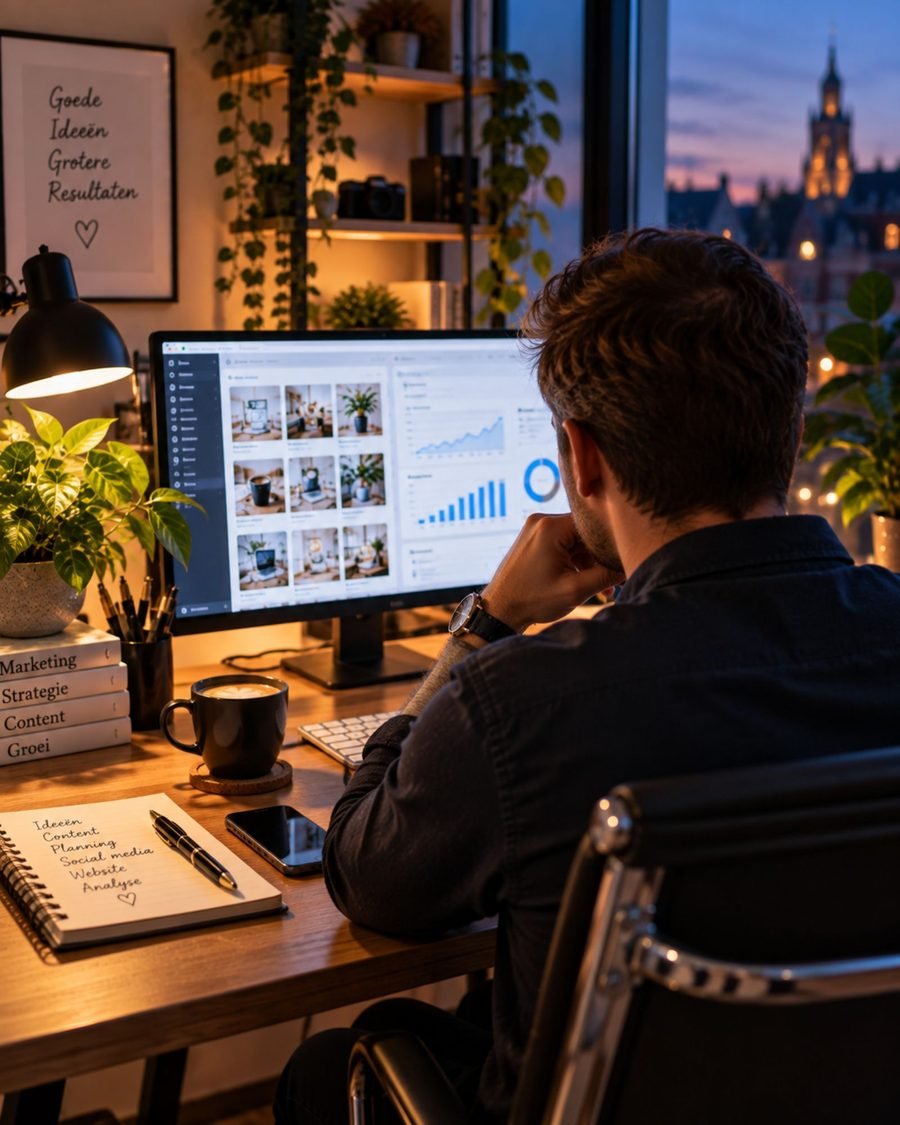 Aan het werk achter het scherm bij Onlylikes